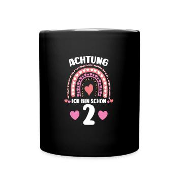 1.Geburtstag Regenbogen 1 Jahr alt Geschenk - Tasse einfarbig - Schwarz - Vorne