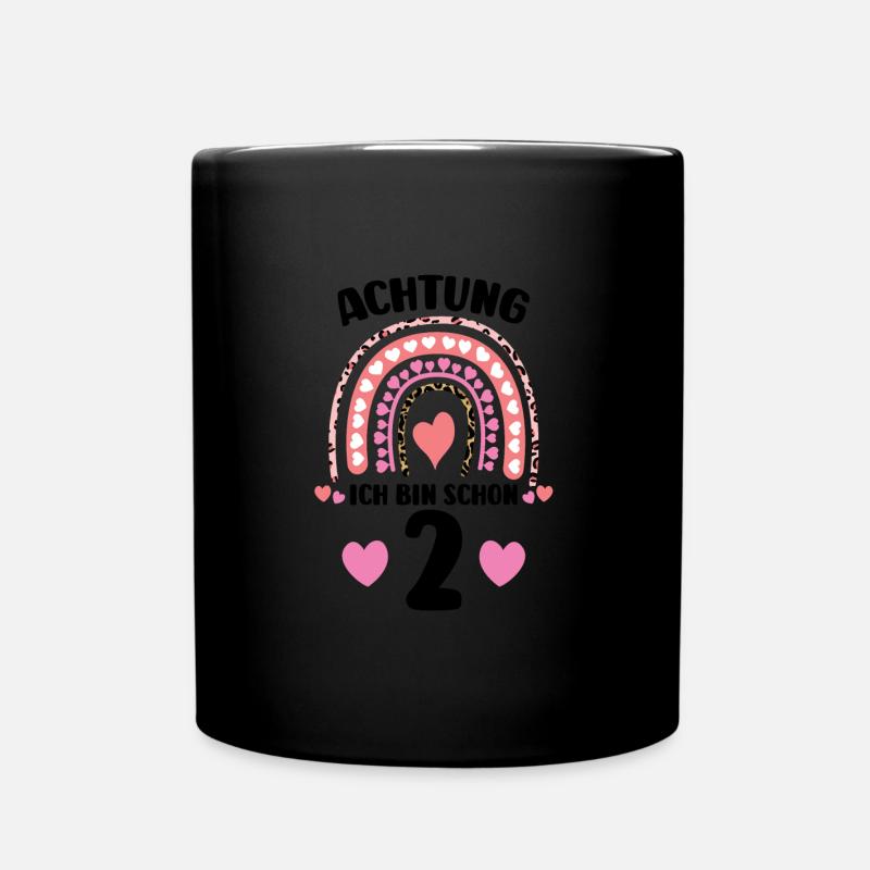 2.Geburtstag Regenbogen geburtstag Geschenk - Tasse einfarbig - Schwarz