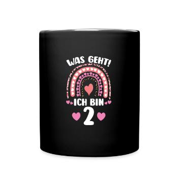 1.Geburtstag Regenbogen 1 Jahr alt Geschenk - Tasse einfarbig - Schwarz - Vorne