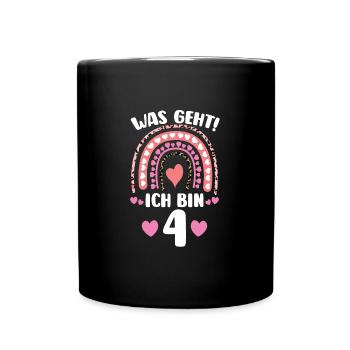 3.Geburtstag Regenbogen 3 Jahre alt Geschenk - Tasse einfarbig - Schwarz - Vorne