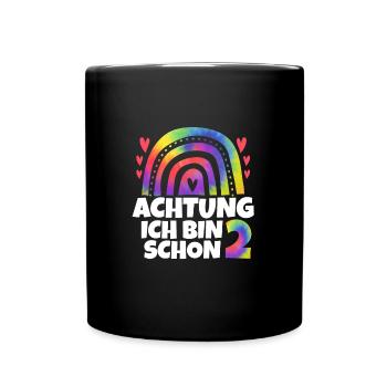 1.Geburtstag Regenbogen 1 Jahr alt Geschenk - Tasse einfarbig - Schwarz - Vorne