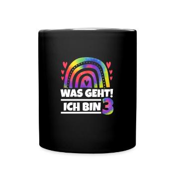 1.Geburtstag Regenbogen 1 Jahr alt Geschenk - Tasse einfarbig - Schwarz - Vorne