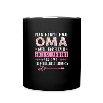 Grossmutter Oma Omas Geschenk - Tasse einfarbig - Schwarz - Vorne