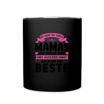 Mutter Mama Tochter Geschenk - Tasse einfarbig - Schwarz - Vorne