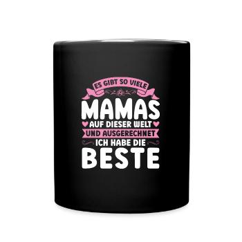 Mutter Mama Tochter Geschenk - Tasse einfarbig - Schwarz - Vorne