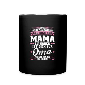 Mutter Mama Tochter Geschenk - Tasse einfarbig - Schwarz - Vorne