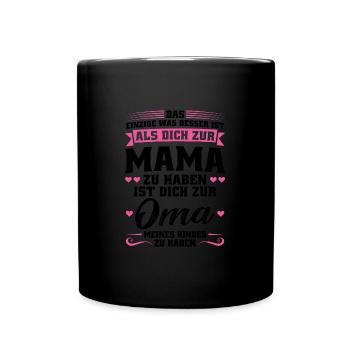 Mutter Mama Tochter Geschenk - Tasse einfarbig - Schwarz - Vorne