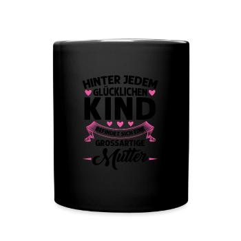 Mutter Mama Tochter Geschenk - Tasse einfarbig - Schwarz - Vorne
