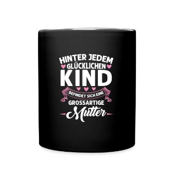 Mutter Mama Tochter Geschenk - Tasse einfarbig - Schwarz - Vorne