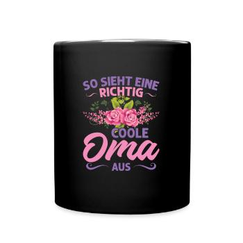 Grossmutter Oma Omas Geschenk - Tasse einfarbig - Schwarz - Vorne