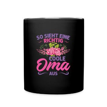 Grossmutter Oma Omas Geschenk - Tasse einfarbig - Schwarz - Vorne