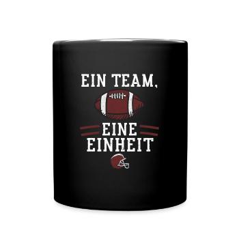 Ein Team, eine Einheit - Football - Tasse einfarbig - Schwarz - Vorne
