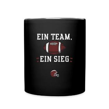 Ein Team, ein Sieg - Football - Tasse einfarbig - Schwarz - Vorne