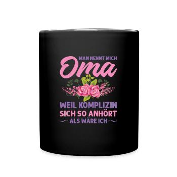 Grossmutter Oma Omas Geschenk - Tasse einfarbig - Schwarz - Vorne