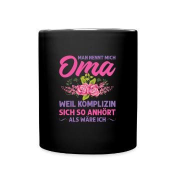 Grossmutter Oma Omas Geschenk - Tasse einfarbig - Schwarz - Vorne