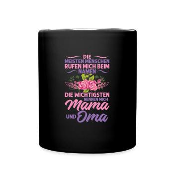 Grossmutter Oma Omas Geschenk - Tasse einfarbig - Schwarz - Vorne