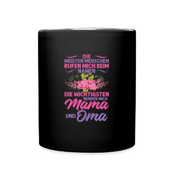 Grossmutter Oma Omas Geschenk - Tasse einfarbig - Schwarz - Vorne