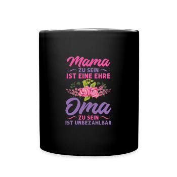 Grossmutter Oma Omas Geschenk - Tasse einfarbig - Schwarz - Vorne