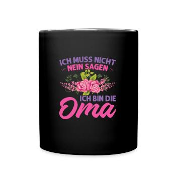 Grossmutter Oma Omas Geschenk - Tasse einfarbig - Schwarz - Vorne
