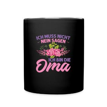 Grossmutter Oma Omas Geschenk - Tasse einfarbig - Schwarz - Vorne