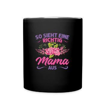 Mutter Mama Tochter Geschenk - Tasse einfarbig - Schwarz - Vorne
