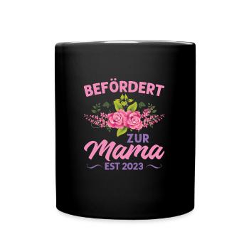 Mutter Mama Tochter Geschenk - Tasse einfarbig - Schwarz - Vorne