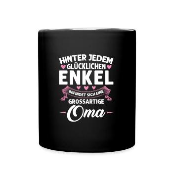 Grossmutter Oma Omas Geschenk - Tasse einfarbig - Schwarz - Vorne