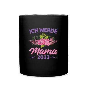Mutter Mama Tochter Geschenk - Tasse einfarbig - Schwarz - Vorne