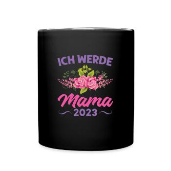 Mutter Mama Tochter Geschenk - Tasse einfarbig - Schwarz - Vorne