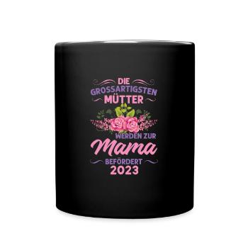 Mutter Mama Tochter Geschenk - Tasse einfarbig - Schwarz - Vorne
