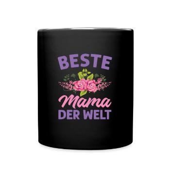 Mutter Mama Tochter Geschenk - Tasse einfarbig - Schwarz - Vorne