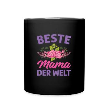 Mutter Mama Tochter Geschenk - Tasse einfarbig - Schwarz - Vorne