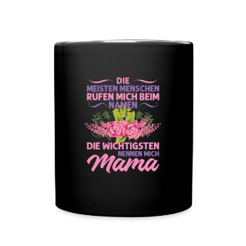 Mutter Mama Tochter Geschenk - Tasse einfarbig - Schwarz - Vorne