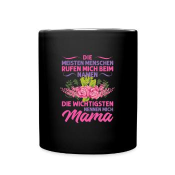 Mutter Mama Tochter Geschenk - Tasse einfarbig - Schwarz - Vorne