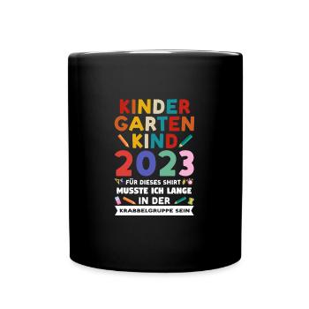 Kindergarten 2023 Anfang Kita-Anfang Geschenk - Tasse einfarbig - Schwarz - Vorne