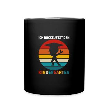 Kindergarten Anfang Kindergartenkind Geschenk - Tasse einfarbig - Schwarz - Vorne