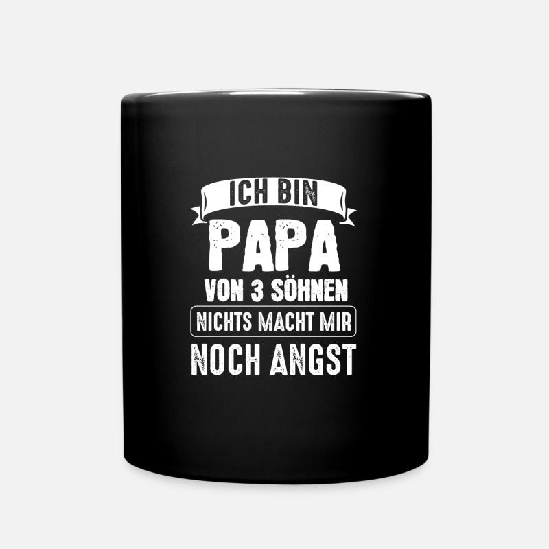 Papa 3 Söhne Vater Geschenk - Tasse einfarbig - Schwarz