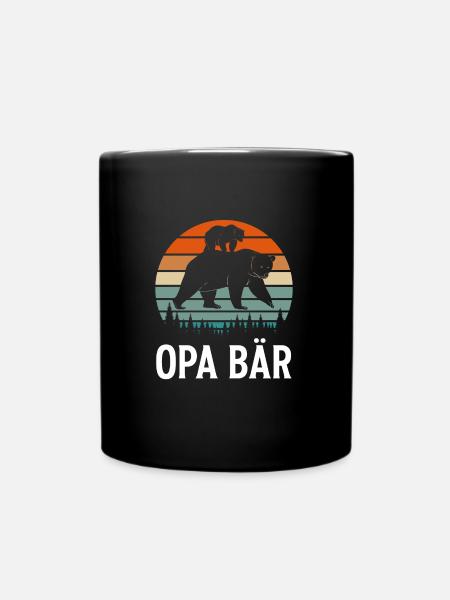 Opa Bär Opa Bär Geschenk - Tasse einfarbig - Schwarz