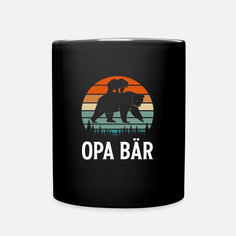 Opa Bär Opa Bär Geschenk - Tasse einfarbig - Schwarz