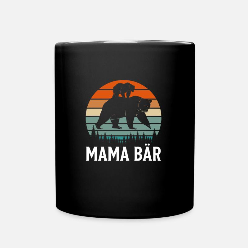 Mama Bär Mama Bär Geschenk - Tasse einfarbig - Schwarz