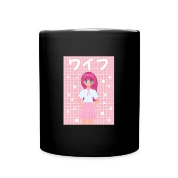 Cottagecore Ästhetisch Otaku Anime Japanisch Milch - Tasse einfarbig - Schwarz - Vorne