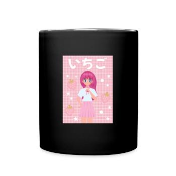 Cottagecore Ästhetisch Otaku Anime Japanisch Milch - Tasse einfarbig - Schwarz - Vorne