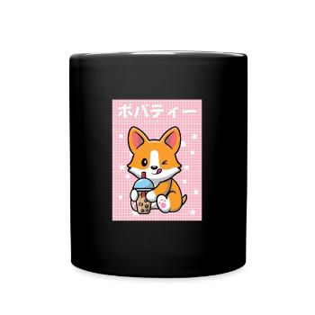 Cottagecore Ästhetisch Otaku Anime Japanisch Milch - Tasse einfarbig - Schwarz - Vorne