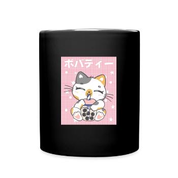 Cottagecore Ästhetisch Otaku Anime Japanisch Milch - Tasse einfarbig - Schwarz - Vorne
