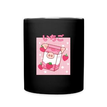 Cottagecore Ästhetisch Otaku Anime Japanisch Milch - Tasse einfarbig - Schwarz - Vorne