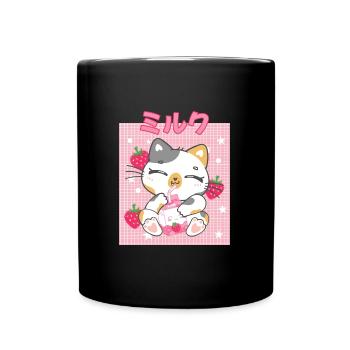 Cottagecore Ästhetisch Otaku Anime Japanisch Milch - Tasse einfarbig - Schwarz - Vorne