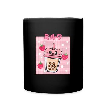 Cottagecore Erdbeermilch Otaku Anime Japanischer M - Tasse einfarbig - Schwarz - Vorne