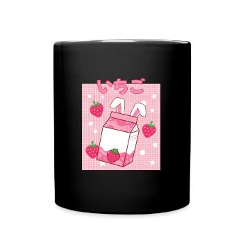 Cottagecore Erdbeermilch Otaku Anime Japanischer M - Tasse einfarbig - Schwarz - Vorne