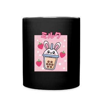 Cottagecore Erdbeermilch Otaku Anime Japanischer M - Tasse einfarbig - Schwarz - Vorne