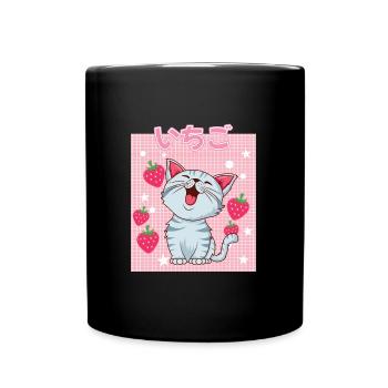 Cottagecore Erdbeermilch Otaku Anime Japanischer M - Tasse einfarbig - Schwarz - Vorne